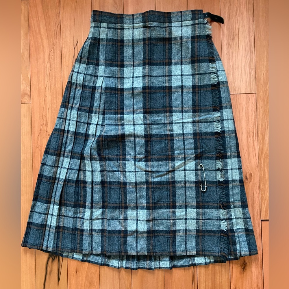 100% Wool Kilt Wrap Tartan  Skirt